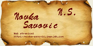 Novka Savović vizit kartica